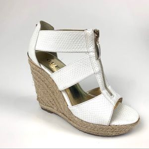 Guess white wedge heels sandals